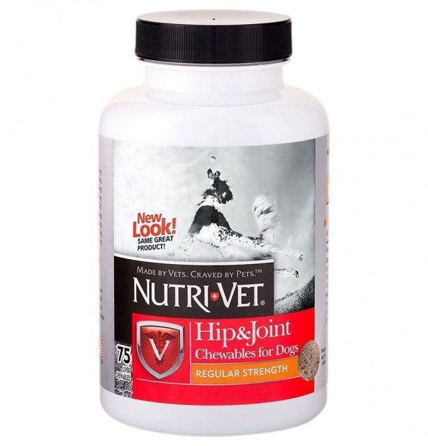 Nutri-Vet Hip&Joint Extra зв'язки суглоби екстра 1 рівень, хондроїтин та глюкозамін для собак з МСМ