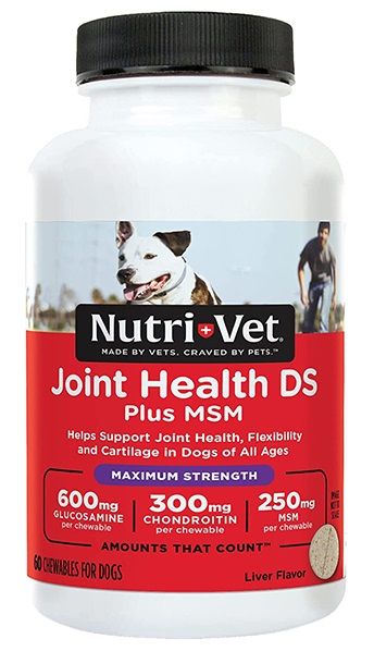 Nutri-Vet Joint Health DS Plus MSM Maximum Strength Жувальні таблетки для собак